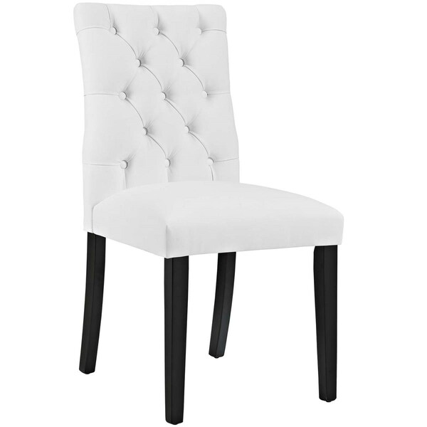 Modway Furniture 37.5 H x 24.5 W x 18.5 L in. Duchess Vinyl Dining Chair, White - EEI-2230-WHI