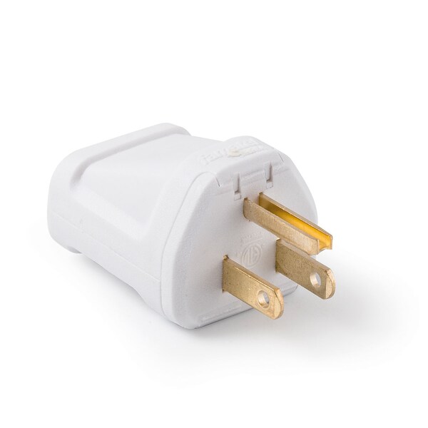 Easylife Tech 15 A 125 V Grounded Replacement Plug Straight Blade Polarized (white) - 0-1101