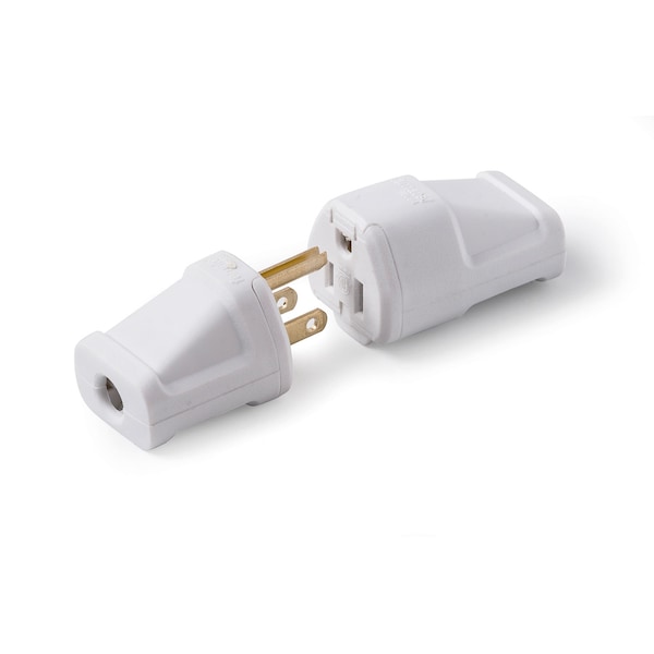Easylife Tech 15 A 125 V Grounded Replacement Plug Straight Blade Polarized (white) - 0-1101