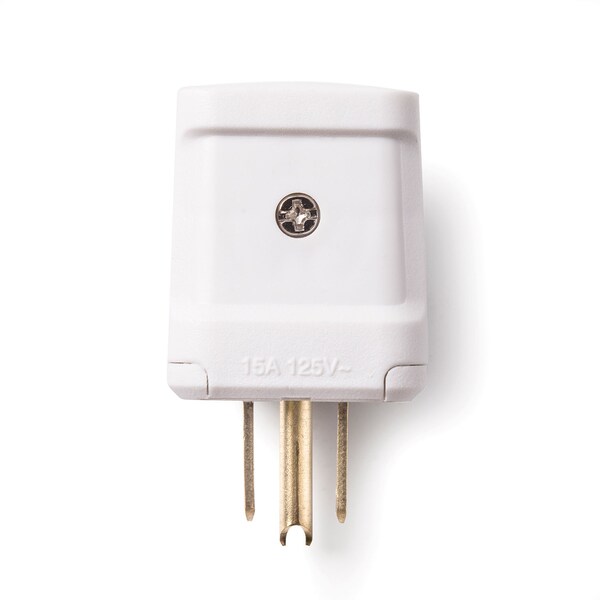 Easylife Tech 15 A 125 V Grounded Replacement Plug Straight Blade Polarized (white) - 0-1101