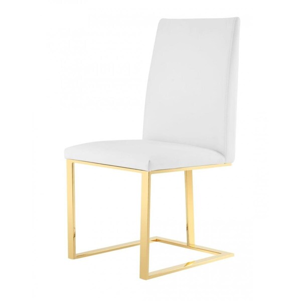 Homeroots White Gold Contemporary Dining Chair - 472185