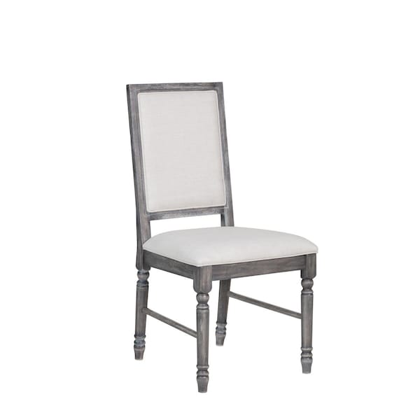 Kd Estanteria Side Chair In Light Cream Linen & Weathered Gray, 2PK - KD3703408
