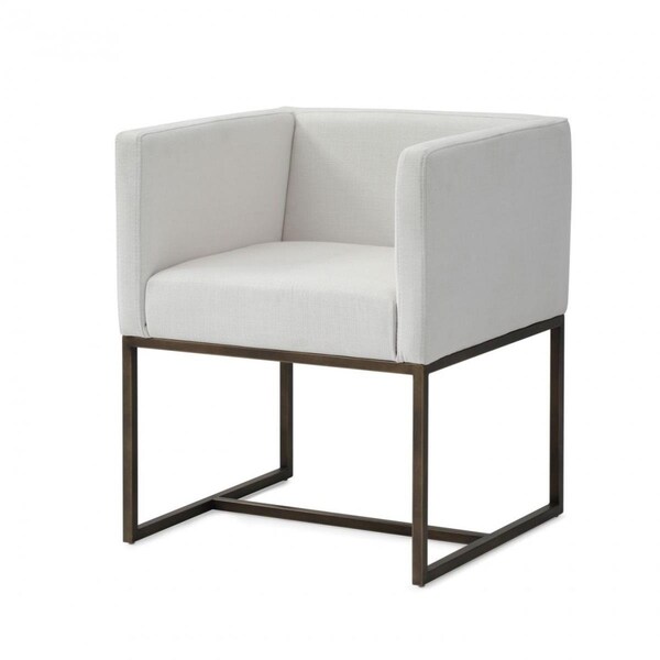 Homeroots White Antique Velvet Brass Dining Chair - 472247