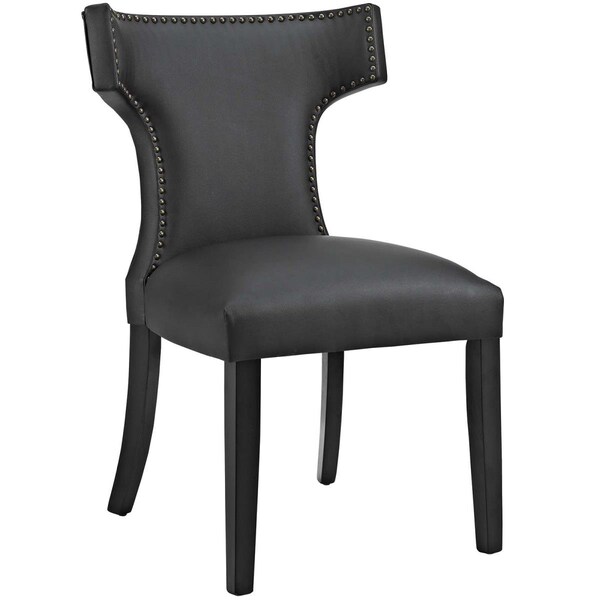 Modway Furniture 35.5 H x 23 W x 25.5 L in. Curve Vinyl Dining Chair, Black - EEI-2220-BLK