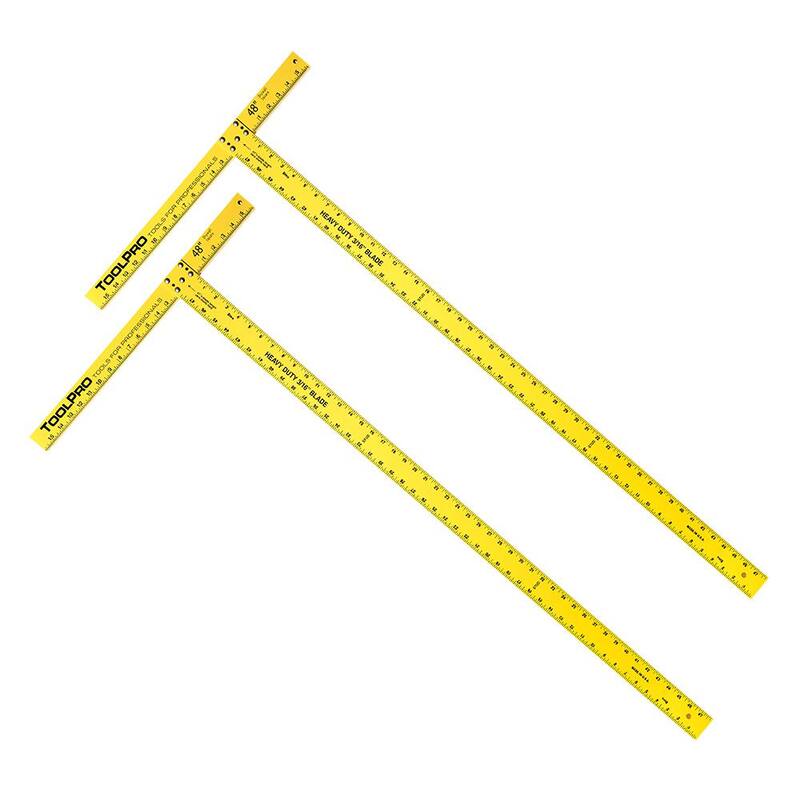 ToolPro 48 in. Heat-Treated Aluminum Drywall T-Square (2-Pack) - TP01011