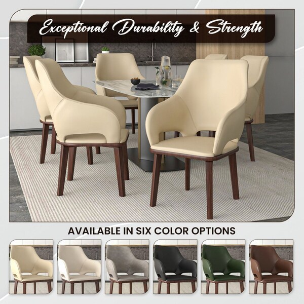 Leisuremod Vivara Collection Modern Dining Chair in Off White, 4PK - VC23W4