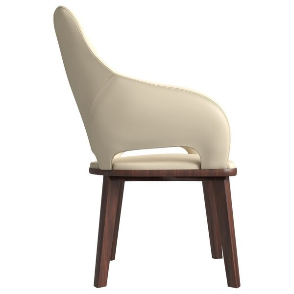 Leisuremod Vivara Collection Modern Dining Chair in Off White, 4PK - VC23W4