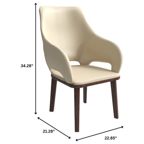 Leisuremod Vivara Collection Modern Dining Chair in Off White, 4PK - VC23W4