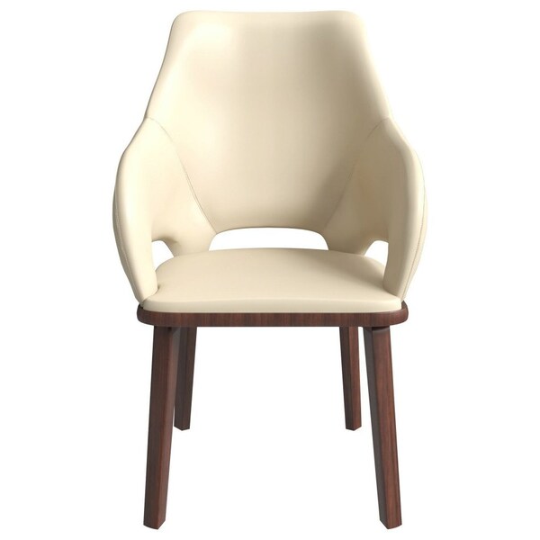 Leisuremod Vivara Collection Modern Dining Chair in Off White, 4PK - VC23W4