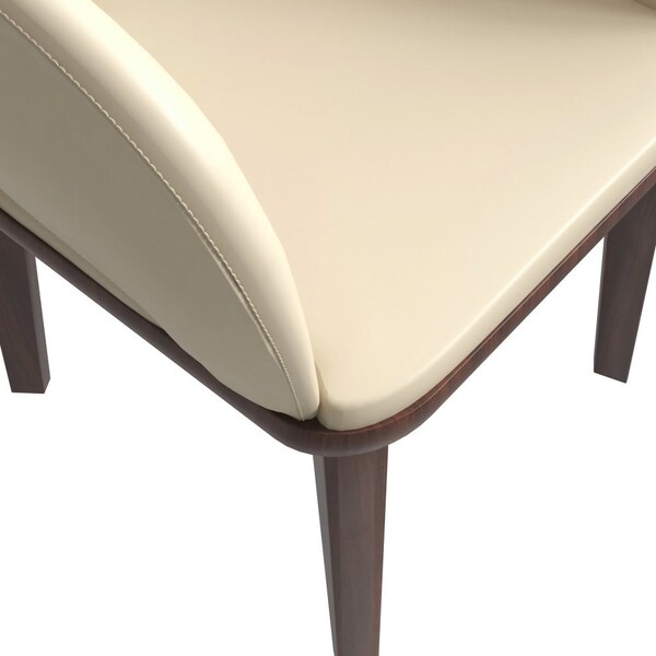 Leisuremod Vivara Collection Modern Dining Chair in Off White, 4PK - VC23W4
