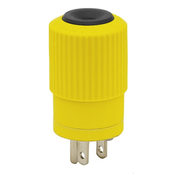 Bryant Straight Blade Device, Male Plug, HD, Straight, 15A 125V, 2-Pole 3-Wire Grounding, 5-15P, Yellow - BRY5266NPSY