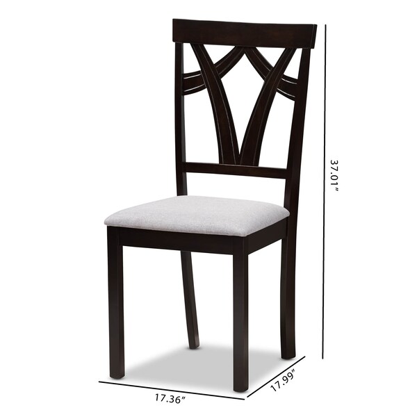 Baxton Studio Sylvia Grey Upholstered and Dark Brown Finished Dining Chair, PK2 - 142-8028