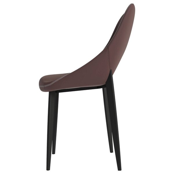 Leisuremod Amalfi Collection Fabric Modern Dining Chair in Plum Purple, 2PK - AC48PR2