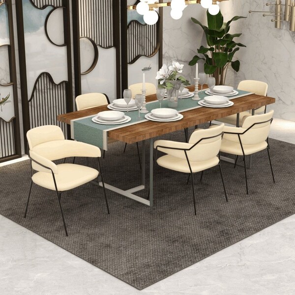 Leisuremod Axis Collection Modern Dining Chair in Beige, 4PK - AC22BG4