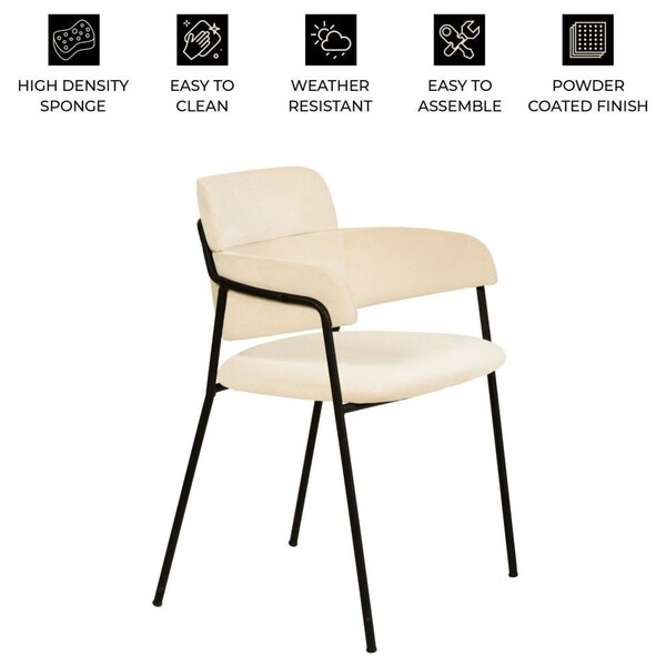 Leisuremod Axis Collection Modern Dining Chair in Beige, 4PK - AC22BG4