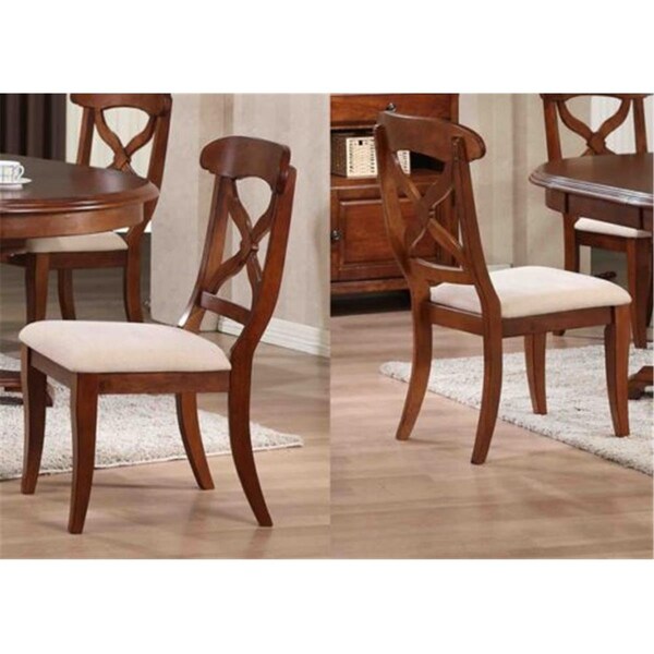 Fine-Line Napoleon Dining Chair in Chestnut - Set of 2 - FI3196767