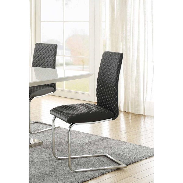 Made4Mattress 39.5 x 22 x 16.5 in. Yannis Side Chair with Chrome Tube - Gray - Set of 2 - MA1360919