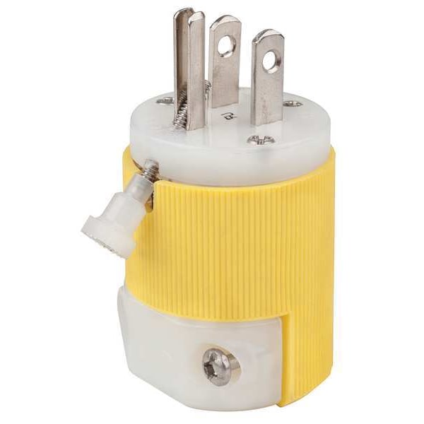 Hubbell 3 Wire Industrial Straight Blade Plug 125VAC 15A - HBL52CM80C
