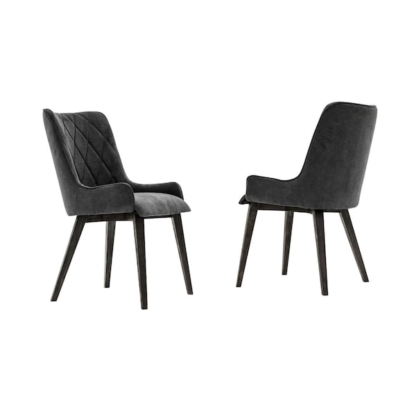 Seatsolutions Alana Charcoal Upholstered Dining Chair, 2PK - SE3319137