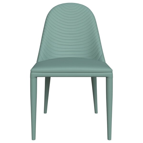 Leisuremod Seville Modern Leather Dining Side Chair with Iron Legs in Green - SC48G
