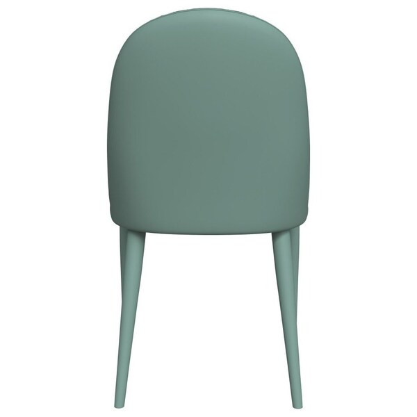 Leisuremod Seville Modern Leather Dining Side Chair with Iron Legs in Green - SC48G