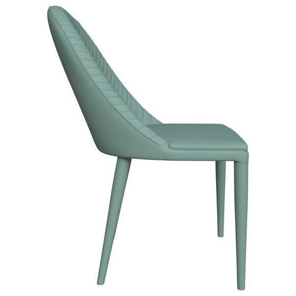 Leisuremod Seville Modern Leather Dining Side Chair with Iron Legs in Green - SC48G
