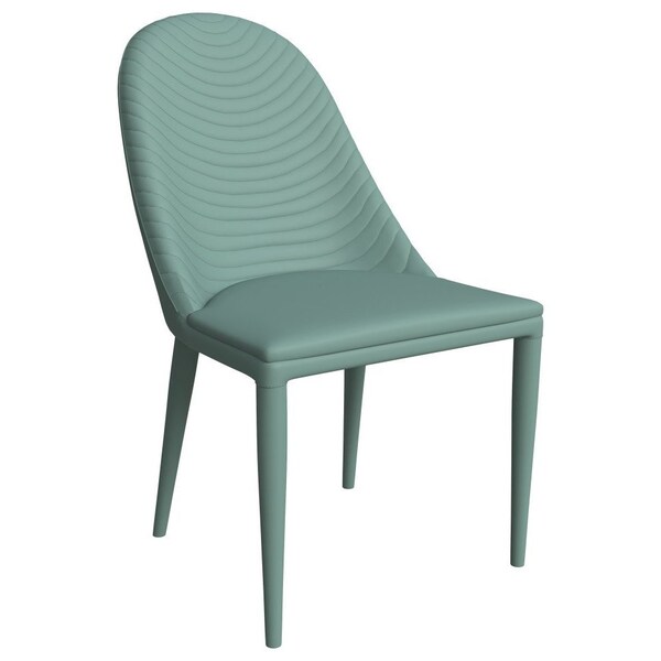 Leisuremod Seville Modern Leather Dining Side Chair with Iron Legs in Green - SC48G