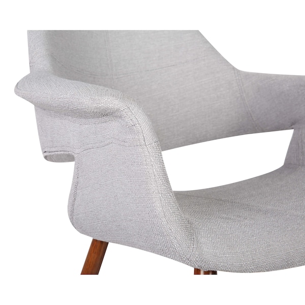Armen Living Phoebe Mid-Century Dining Chair in Walnut Finish and Gray Fabric - LCPHSIWAGRAY