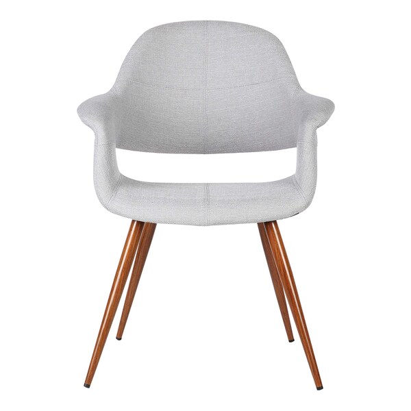 Armen Living Phoebe Mid-Century Dining Chair in Walnut Finish and Gray Fabric - LCPHSIWAGRAY
