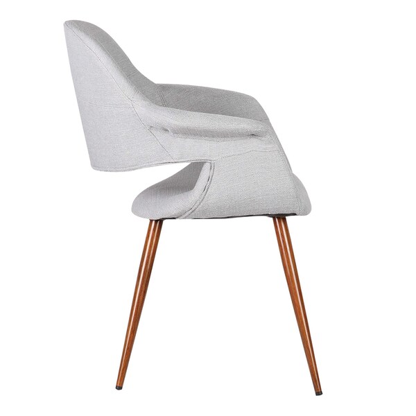 Armen Living Phoebe Mid-Century Dining Chair in Walnut Finish and Gray Fabric - LCPHSIWAGRAY