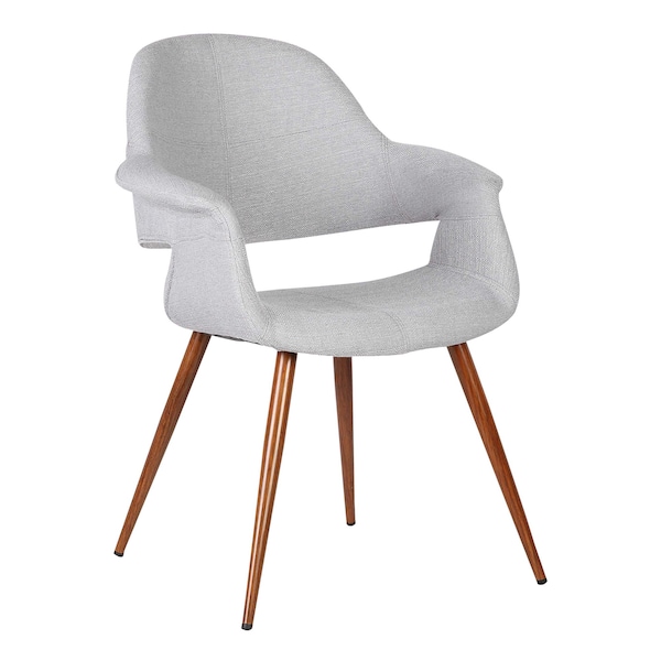 Armen Living Phoebe Mid-Century Dining Chair in Walnut Finish and Gray Fabric - LCPHSIWAGRAY