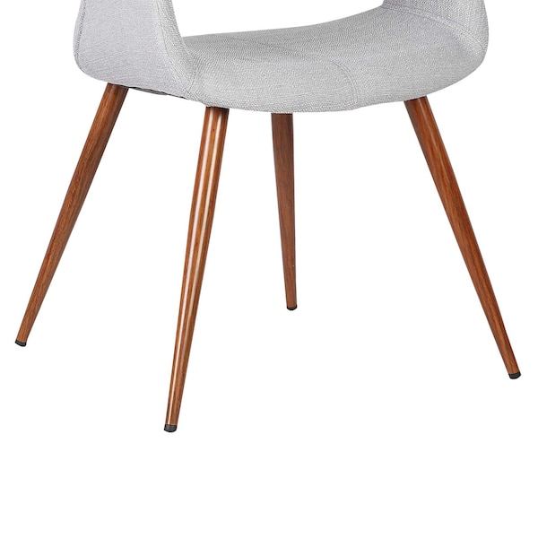 Armen Living Phoebe Mid-Century Dining Chair in Walnut Finish and Gray Fabric - LCPHSIWAGRAY