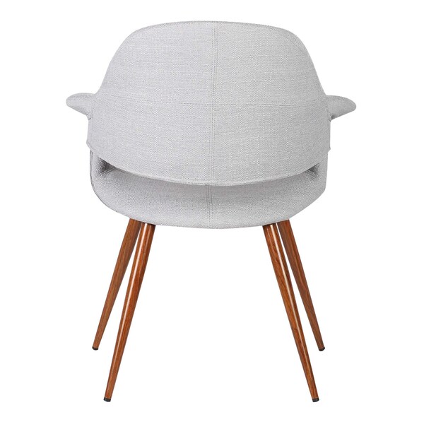 Armen Living Phoebe Mid-Century Dining Chair in Walnut Finish and Gray Fabric - LCPHSIWAGRAY