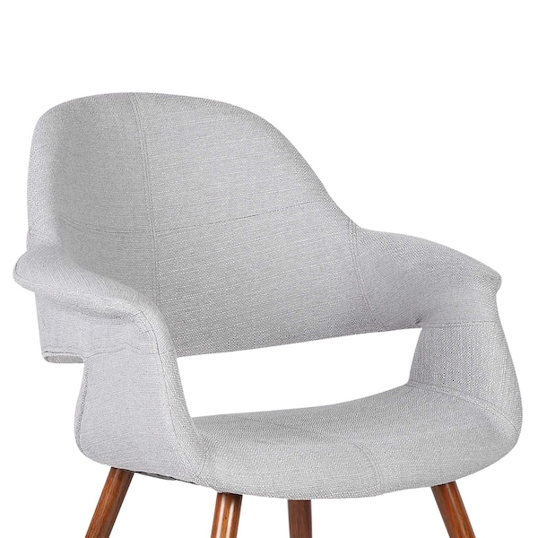 Armen Living Phoebe Mid-Century Dining Chair in Walnut Finish and Gray Fabric - LCPHSIWAGRAY