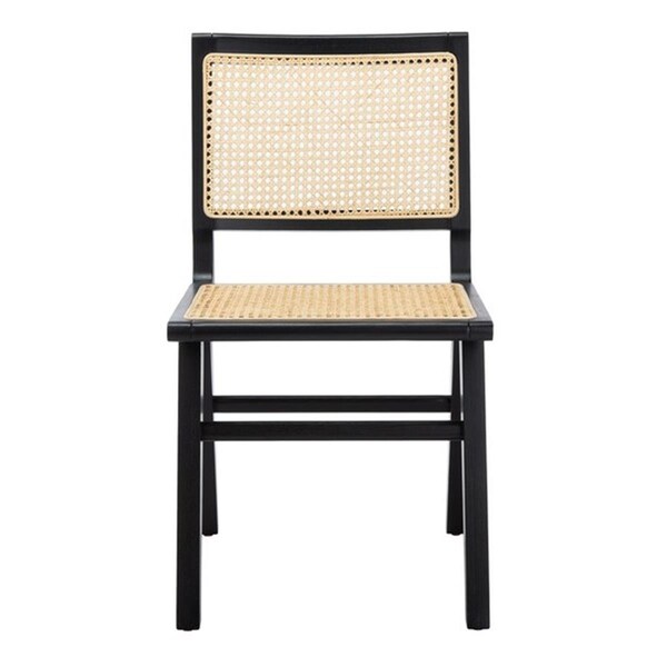 Safavieh Hattie French Cane Dining Chair, Black & Natural, 2PK - SFV4101A-SET2