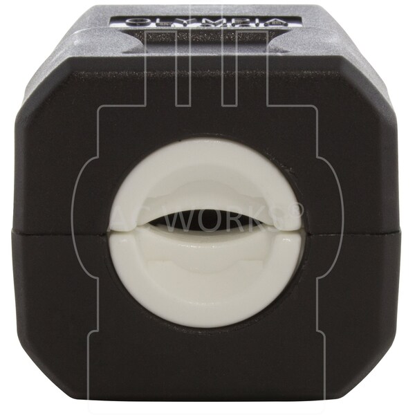 Ac Works NEMA 5-20P 20A 125V Clamp Style Square Plug with UL, C-UL Approval in Black - ASQ520P-BK