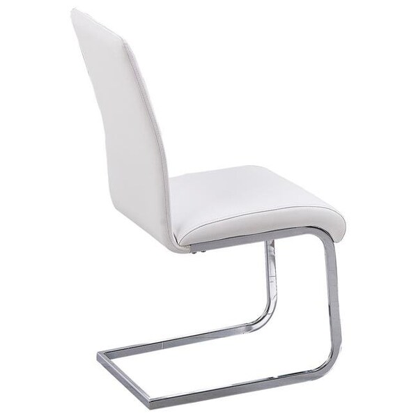 Best Master Furniture Best Master Furniture T01 White Chairs Exe Modern Chrome Dining Side Chairs; White - Set of 2 - T01 WHITE CHAIRS