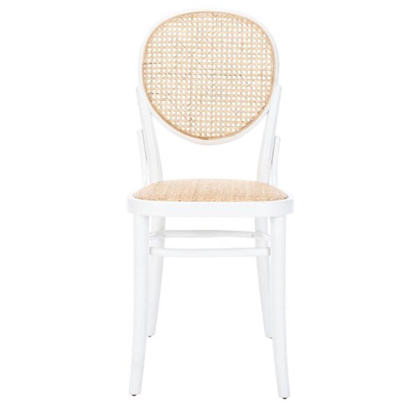 Safavieh Sonia Cane Dining Chair, White & Natural, 2PK - DCH9504A-SET2