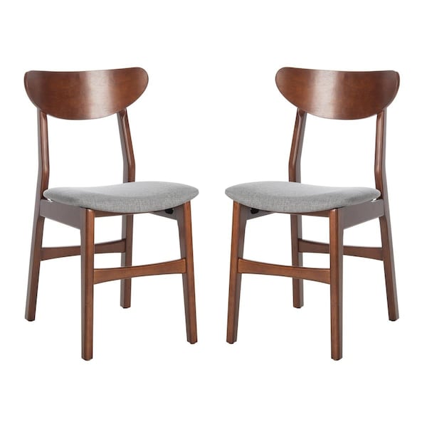 Safavieh Lucca Retro Dining Chair, Walnut & Grey, 2PK - DCH1001E-SET2