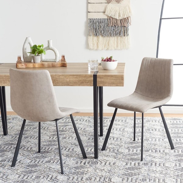 Safavieh 21.8 x 20.5 x 34 in. Pryer Dining Chair, Stone & Black, 2PK - DCH3011B-SET2