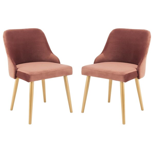 Safavieh Lulu Upholstered Dining Chair, Dusty Rose & Gold - DCH6200D-SET2