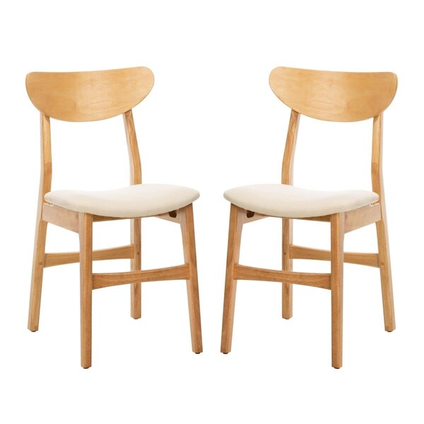 Safavieh Lucca Retro Dining Chair, Natural & White, 2PK - DCH1001C-SET2