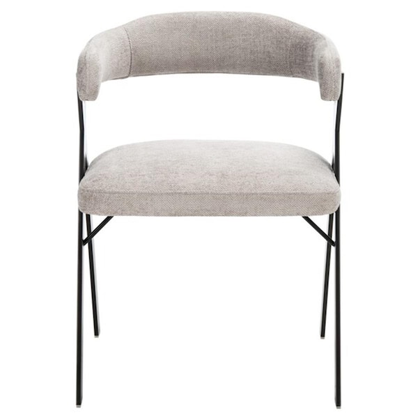 Safavieh Izzy Chenille Dining Chair, Grey & Black - KNT7067A