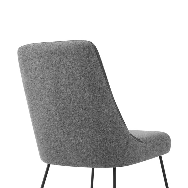Armen Living Quartz Gray Fabric and Metal Dining Room Chairs - Set of 2 - LCQRSIGR