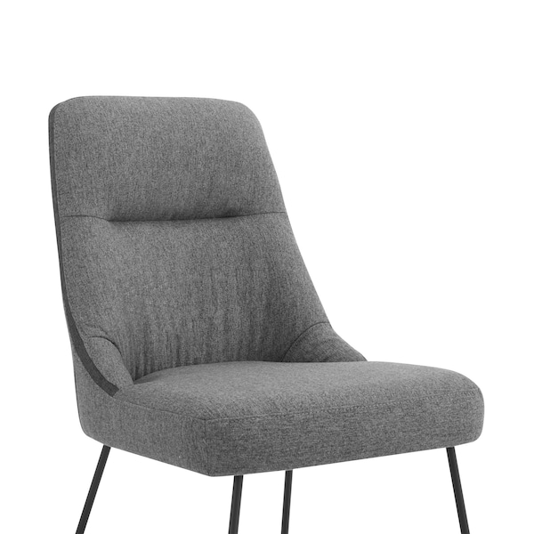 Armen Living Quartz Gray Fabric and Metal Dining Room Chairs - Set of 2 - LCQRSIGR