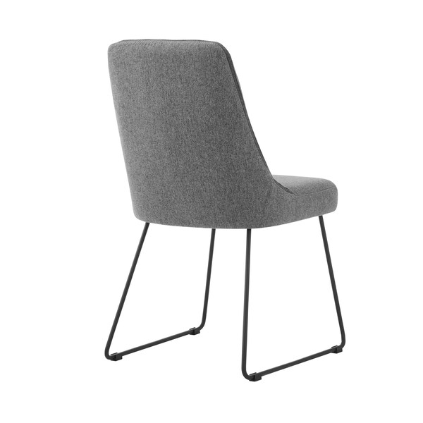 Armen Living Quartz Gray Fabric and Metal Dining Room Chairs - Set of 2 - LCQRSIGR