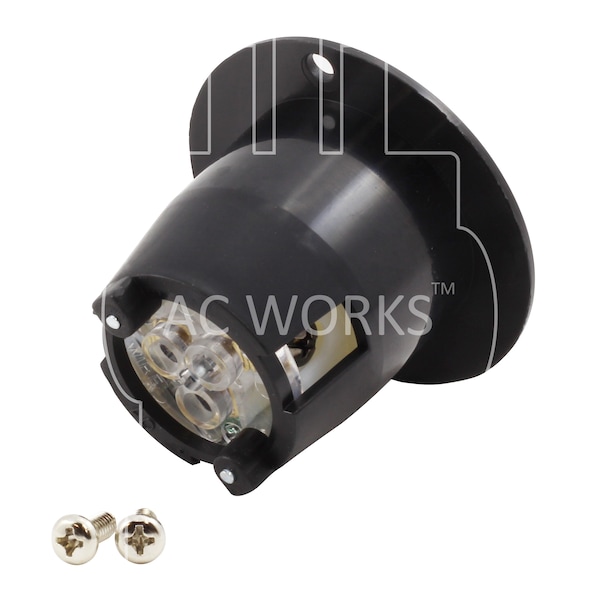 Ac Works 20A 125V NEMA 5-20P Flanged Power Input Inlet - ASIN520P