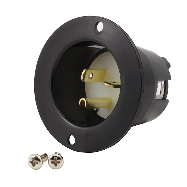Ac Works 20A 125V NEMA 5-20P Flanged Power Input Inlet - ASIN520P