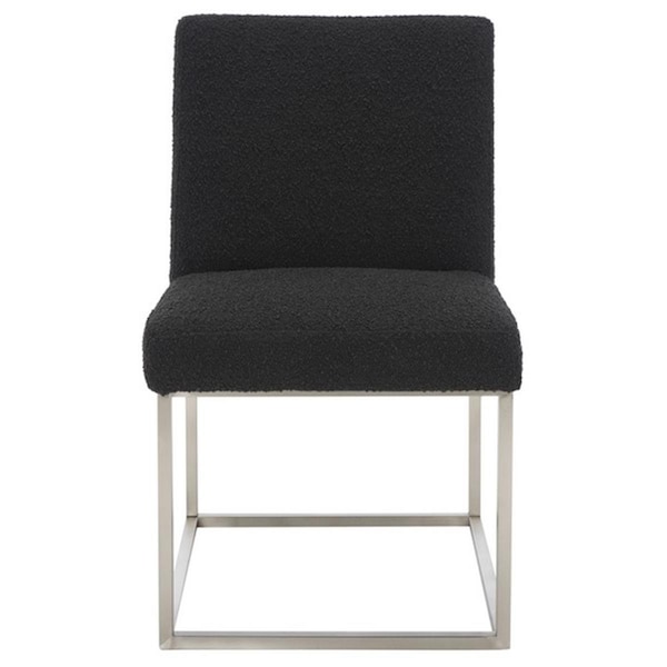 Safavieh Jenette Boucle Dining Chair, Black & Silver - KNT7042J