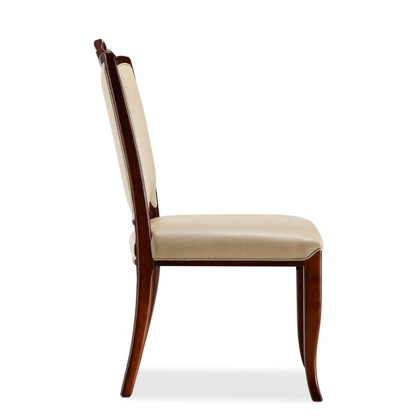 Manhattan Comfort Regent Dining Chair (Set of Two) in Cream and Walnut - DC005-CR